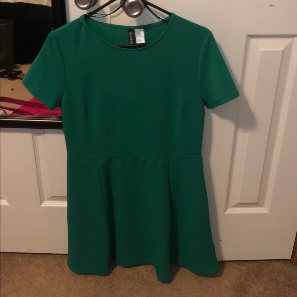 Green fit and flare dress